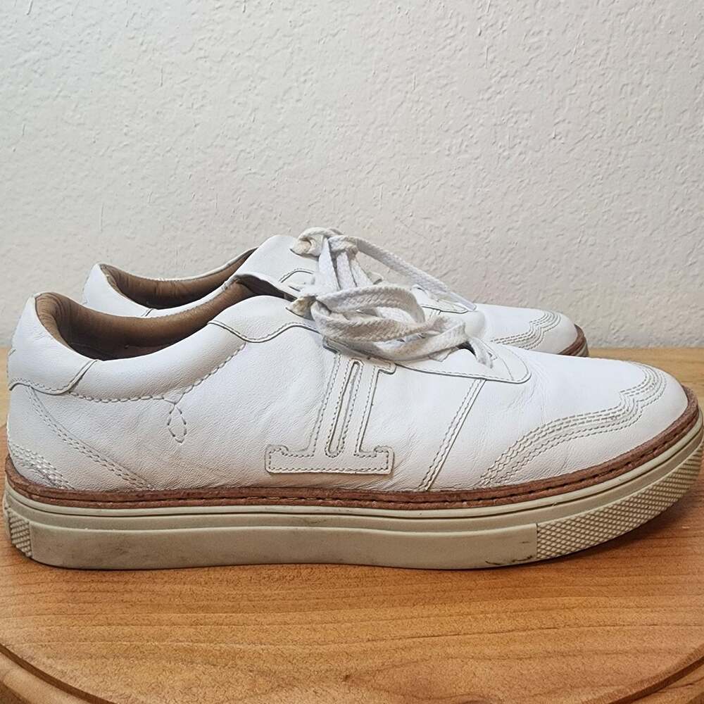 Lucchese 62013 Shoes Womens Size 9 White Leather Handcrafted Low Top Sneakers